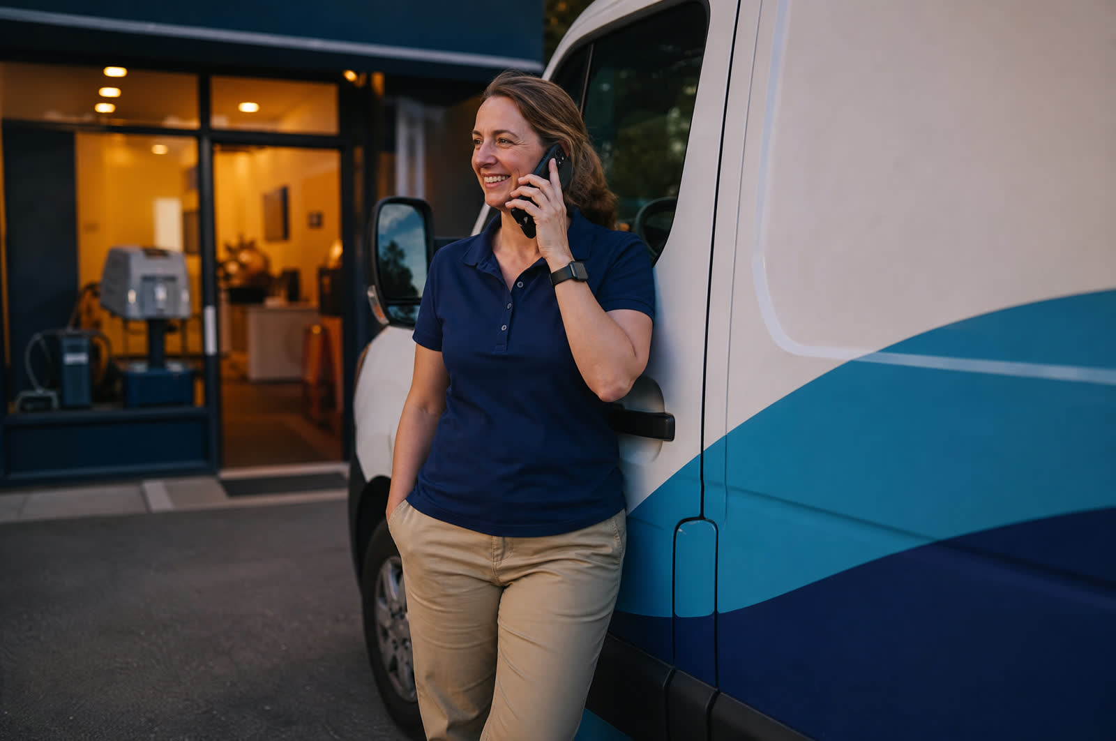 Business owner taking the call